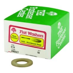 Hillman Yellow Dichromate Steel 9/16 in. SAE Flat Washer 50 pk