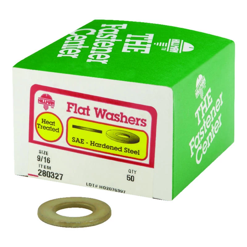 Hillman Yellow Dichromate Steel 9/16 in. SAE Flat Washer 50 pk 1 Hillman Yellow Dichromate Steel 9/16 in. SAE Flat Washer 50 pk