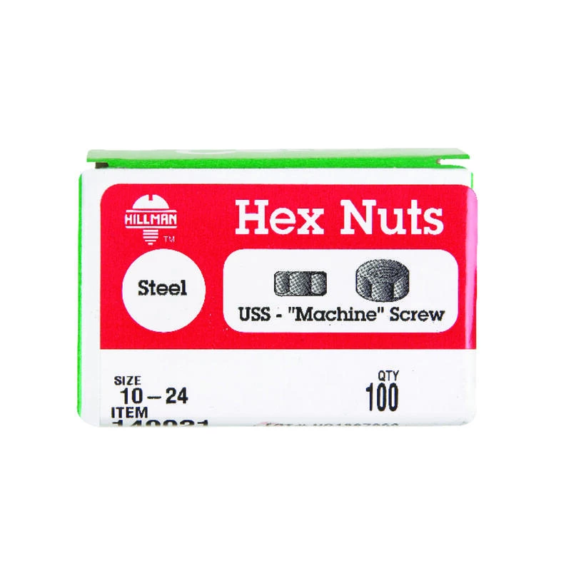 Hillman Zinc-Plated Steel SAE Hex Machine Screw Nut 100 pk 2 Hillman Zinc-Plated Steel SAE Hex Machine Screw Nut 100 pk - Image 2