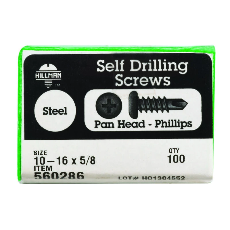 Hillman No. 10-16 X 5/8 in. L Phillips Pan Head Sheet Metal Screws 100 pk 2 Hillman No. 10-16 X 5/8 in. L Phillips Pan Head Sheet Metal Screws 100 pk - Image 2
