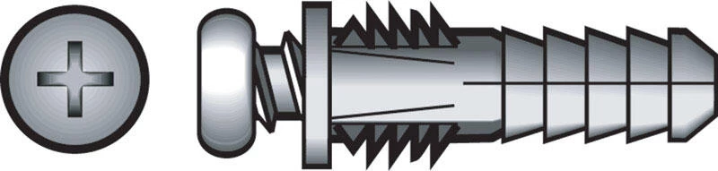 Hillman 1/4 in. D X 1-1/2 in. L Plastic Pan Head Ribbed Anchor 4 pk 1 Hillman 1/4 in. D X 1-1/2 in. L Plastic Pan Head Ribbed Anchor 4 pk