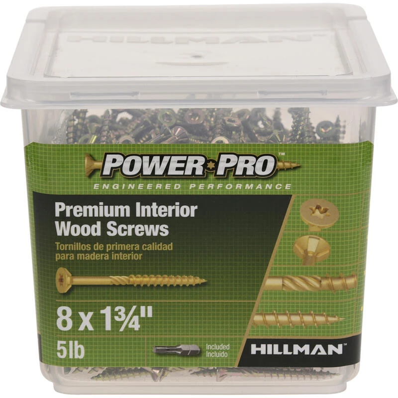 Hillman Power Pro No. 8 X 1-3/4 in. L Star Wood Screws 5 lb 3 Hillman Power Pro No. 8 X 1-3/4 in. L Star Wood Screws 5 lb - Image 3