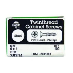 Hillman No. 6 X 1 in. L Phillips Black Phosphate Cabinet Screws 100 pk