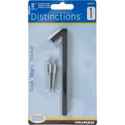 Hillman Distinctions 5 in. Black Steel Screw-On Number 1 1 pc
