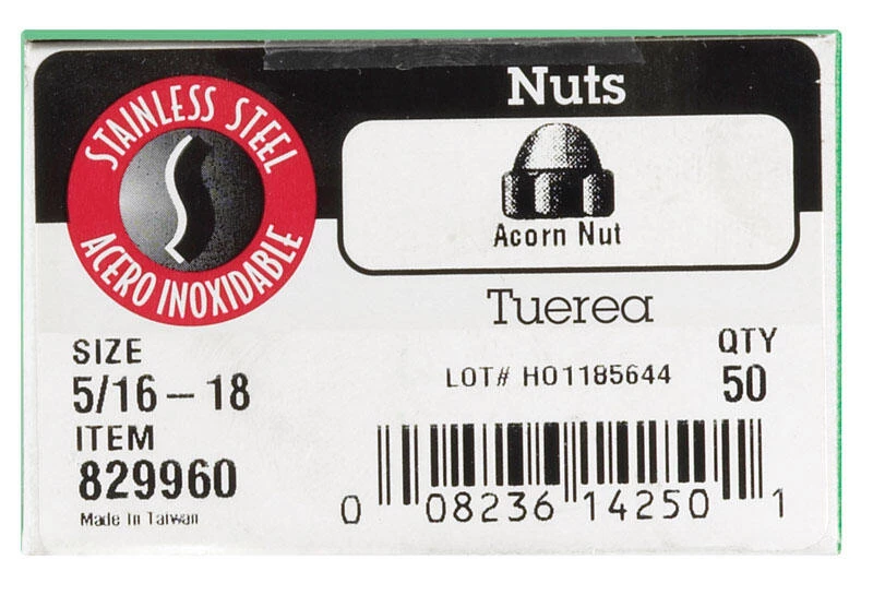 Hillman 5/16 in. Stainless Steel SAE Acorn Nut 50 pk 2 Hillman 5/16 in. Stainless Steel SAE Acorn Nut 50 pk - Image 2