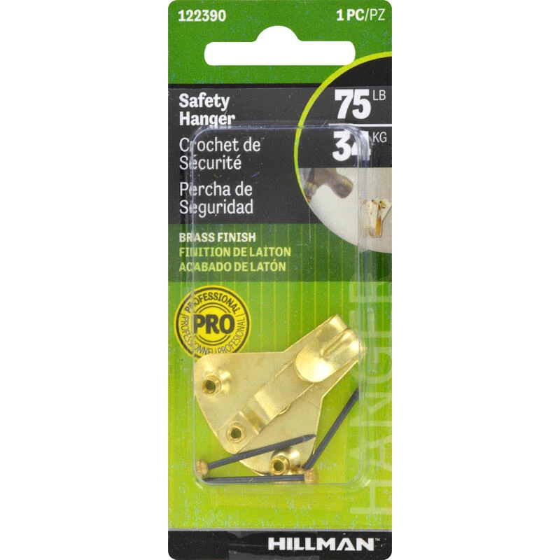 Hillman AnchorWire Brass-Plated Silver Safety Picture Hanger 75 lb 1 pk 1 Hillman AnchorWire Brass-Plated Silver Safety Picture Hanger 75 lb 1 pk