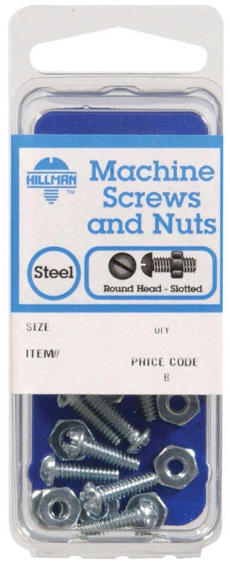 Hillman No. 10-24 X 1/2 in. L Slotted Round Head Zinc-Plated Steel Machine Screws 10 pk 1 Hillman No. 10-24 X 1/2 in. L Slotted Round Head Zinc-Plated Steel Machine Screws 10 pk
