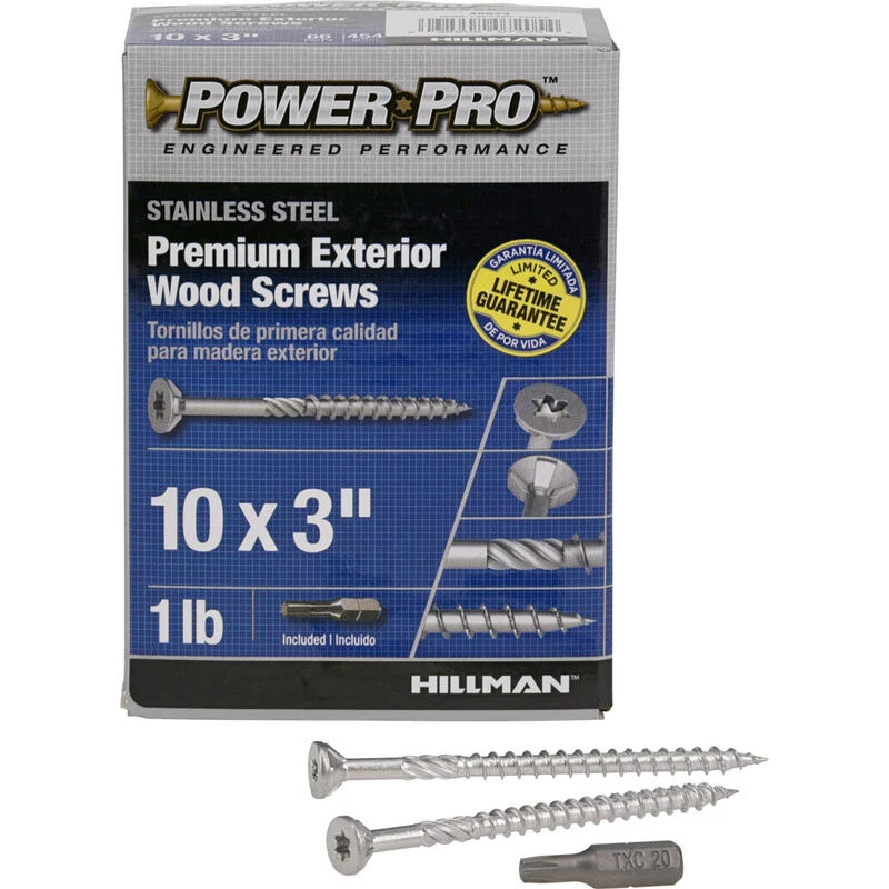 Hillman Power Pro No. 10 X 3 in. L Star Flat Head Exterior Deck Screws 1 lb 6 Hillman Power Pro No. 10 X 3 in. L Star Flat Head Exterior Deck Screws 1 lb - Image 6