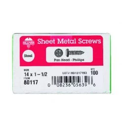 Hillman No. 14 X 1-1/2 in. L Phillips Pan Head Sheet Metal Screws 100 pk -Cheap HILLMAN Store 6970e10d 3f89 4bf6 a6da 5b9f7b019f4e