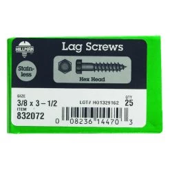 Hillman 3/8 in. X 3-1/2 in. L Hex Stainless Steel Lag Screw 25 pk -Cheap HILLMAN Store 6d01eae9 bbfe 4d6a 8534 4032a5db5276