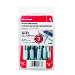 Hillman 3/16 in. D X 3/16 Long in. L Metal Pan Head Hollow Wall Anchors 10 pk
