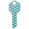 Hillman Wackey Teal House/Office Universal Key Blank Single