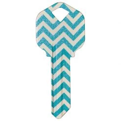 Hillman Wackey Teal House/Office Universal Key Blank Single