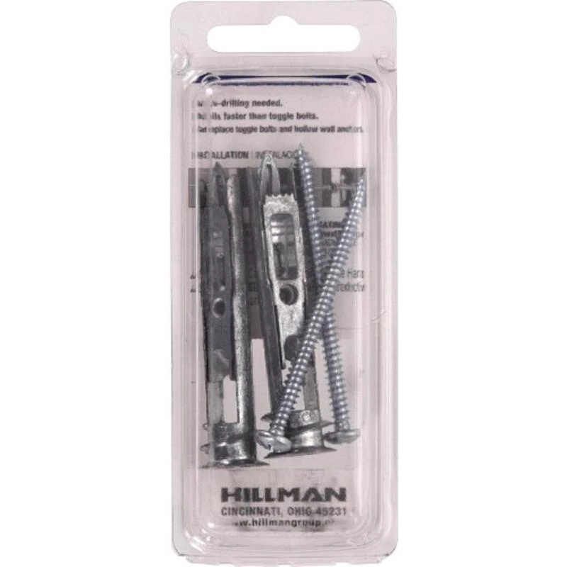 Hillman .138 in. D X 2 in. L Zinc Pan Head Zip Toggle Anchors 2 pk 2 Hillman .138 in. D X 2 in. L Zinc Pan Head Zip Toggle Anchors 2 pk - Image 2