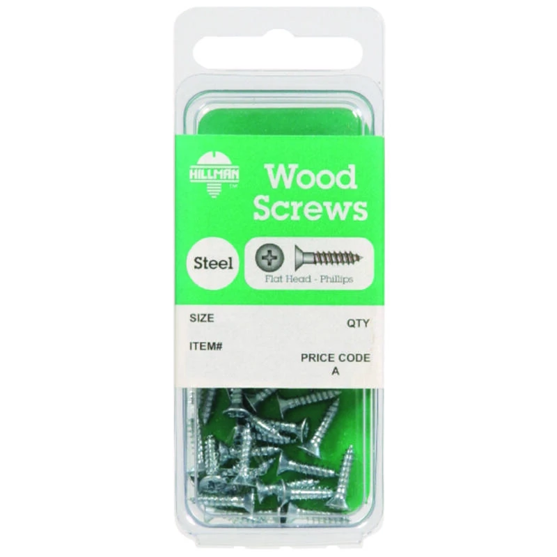 Hillman No. 12 X 2 in. L Phillips Zinc-Plated Wood Screws 4 pk 1 Hillman No. 12 X 2 in. L Phillips Zinc-Plated Wood Screws 4 pk