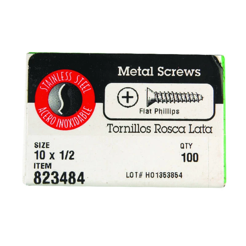 Hillman No. 10 X 1/2 in. L Phillips Flat Head Sheet Metal Screws 100 pk 2 Hillman No. 10 X 1/2 in. L Phillips Flat Head Sheet Metal Screws 100 pk - Image 2