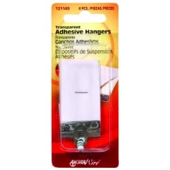 Hillman AnchorWire Transparent Adhesive Hangers 1-1/2 lb 4 pk