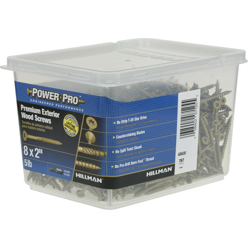 Hillman Power Pro No. 8 X 2 in. L Star Flat Head Premium Deck Screws 5 lb 767 pk 5 Hillman Power Pro No. 8 X 2 in. L Star Flat Head Premium Deck Screws 5 lb 767 pk - Image 5