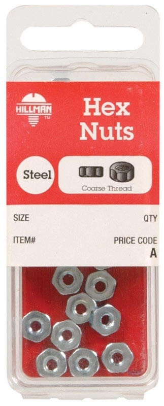 Hillman 6 in. Zinc-Plated Steel SAE Hex Nut 24 pk 1 Hillman 6 in. Zinc-Plated Steel SAE Hex Nut 24 pk