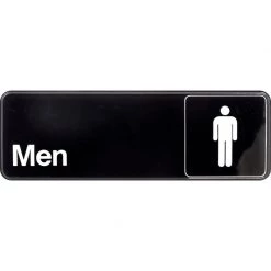 Hillman English Black Restroom Sign 3 in. H X 9 in. W