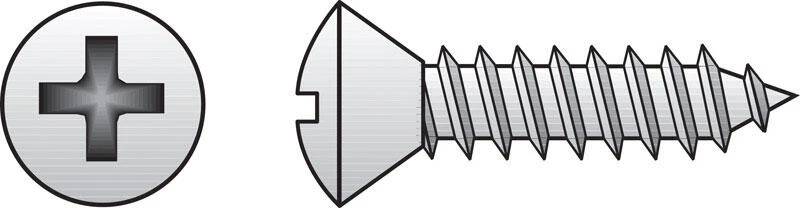 Hillman No. 4 X 1/2 in. L Phillips Oval Head Sheet Metal Screws 100 pk 1 Hillman No. 4 X 1/2 in. L Phillips Oval Head Sheet Metal Screws 100 pk