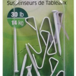 Hillman AnchorWire Steel-Plated White Standard Picture Hanger 30 lb 6 pk