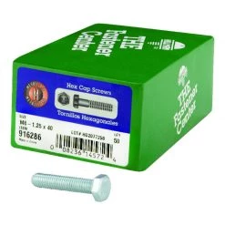 Hillman M8-1.25 mm D X 40 mm L Heat Treated Steel Hex Head Cap Screw 50 pk
