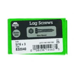 Hillman 5/16 in. X 3 in. L Hex Stainless Steel Lag Screw 25 pk -Cheap HILLMAN Store 88760b76 e6e1 4a15 9657 528c5a3a2847