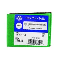 Hillman 3/8 in. D X 3-1/2 in. L Zinc Plated Steel Hex Tap Bolt 50 pk -Cheap HILLMAN Store 8bca04c8 93bb 404a 9d41 d4eb0d418e45