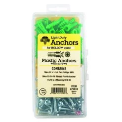 Hillman 1/4 in. D X 1-1/2 in. L Plastic Pan Head Ribbed Anchor Kit 101 pk