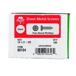 Hillman No. 12 X 2-1/2 in. L Phillips Pan Head Sheet Metal Screws 100 pk -Cheap HILLMAN Store 8e74edf3 67c2 47e2 9d3b 93aa43c11300