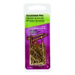 Hillman 16 Ga. X 1 in. L Brass-Plated Steel Escutcheon Pins 1 pk 1.5 oz