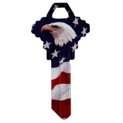 Hillman Wackey Flag & Eagle House/Office Universal Key Blank Single