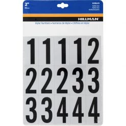 Hillman 2 in. Reflective Black Vinyl Self-Adhesive Number Set 0-9 35 pc