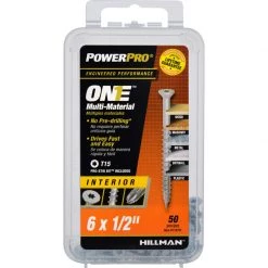 Hillman POWERPRO ONE No. 6 X 1/2 in. L Star Flat Head Multi-Material Screw 50 pk