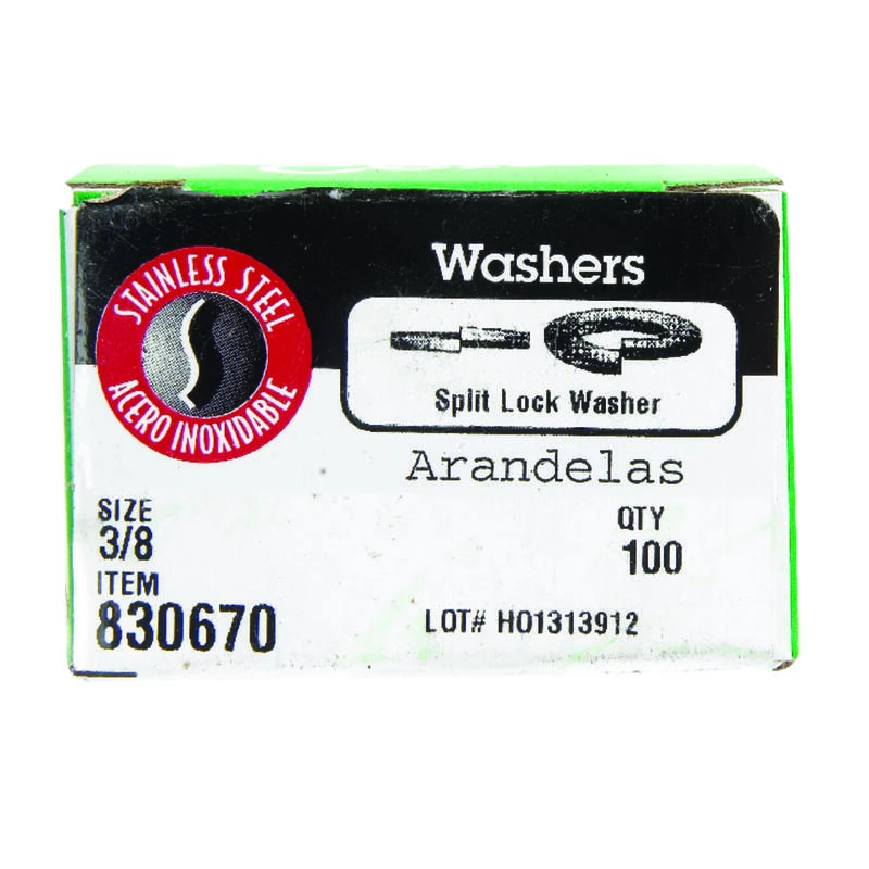 Hillman 3/8 in. D Stainless Steel Split Lock Washer 100 pk 2 Hillman 3/8 in. D Stainless Steel Split Lock Washer 100 pk - Image 2
