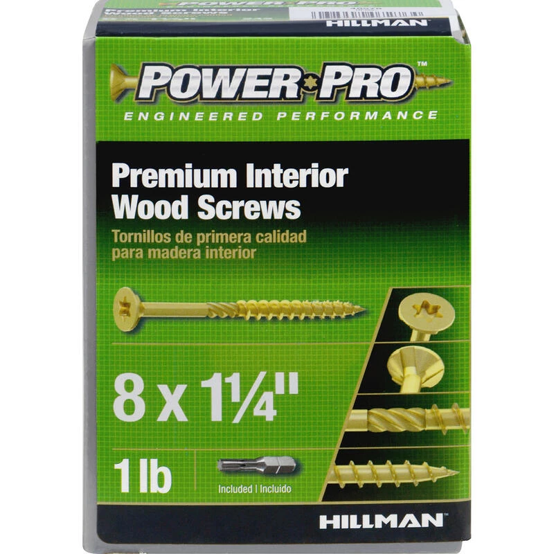 Hillman Power Pro No. 8 X 1-1/4 in. L Star Yellow Zinc Wood Screws 1 lb 242 pk 3 Hillman Power Pro No. 8 X 1-1/4 in. L Star Yellow Zinc Wood Screws 1 lb 242 pk - Image 3