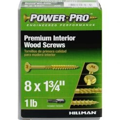 Hillman Power Pro No. 8 X 1-3/4 in. L Star Yellow Zinc Wood Screws 1 lb 175 pk -Cheap HILLMAN Store 94db9640 27f9 49a4 b4fd d57cd47fd2f1