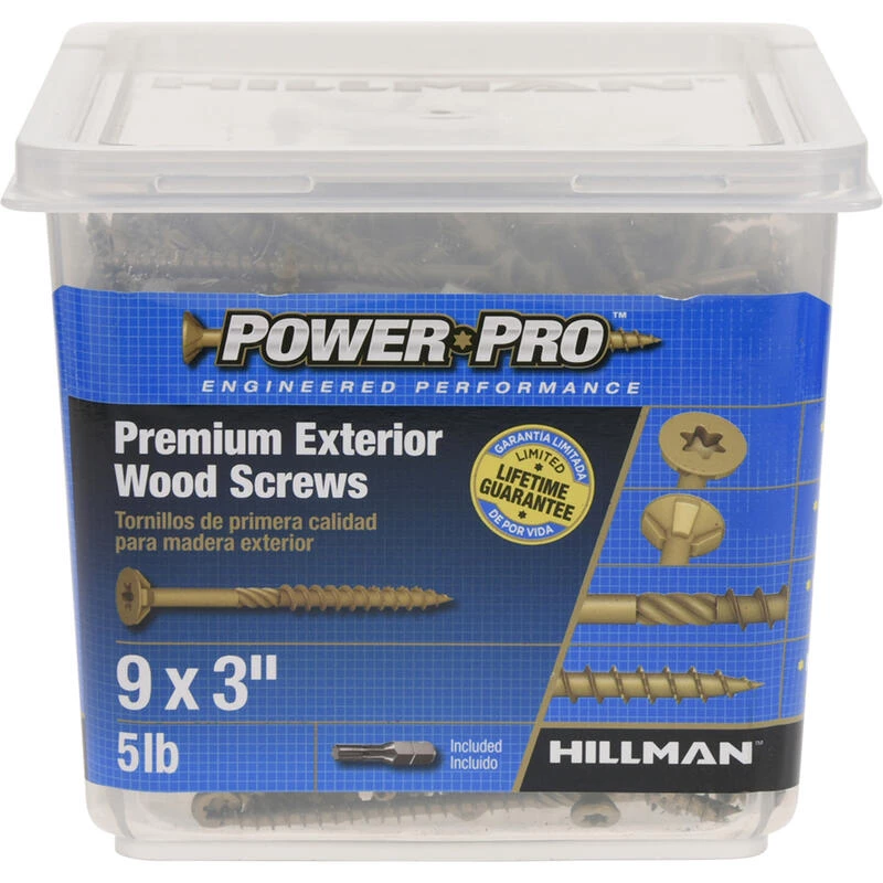 Hillman Power Pro No. 9 X 3 in. L Star Flat Head Premium Deck Screws 5 lb 417 pk 3 Hillman Power Pro No. 9 X 3 in. L Star Flat Head Premium Deck Screws 5 lb 417 pk - Image 3