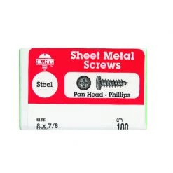 Hillman No. 8 X 7/8 in. L Phillips Pan Head Sheet Metal Screws 100 pk -Cheap HILLMAN Store 9b219dfe a446 4e81 8d91 583a9c7bc905
