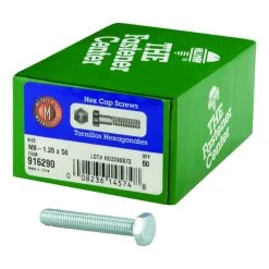 Hillman M8-1.25 mm D X 50 mm L Heat Treated Steel Hex Head Cap Screw 50 pk