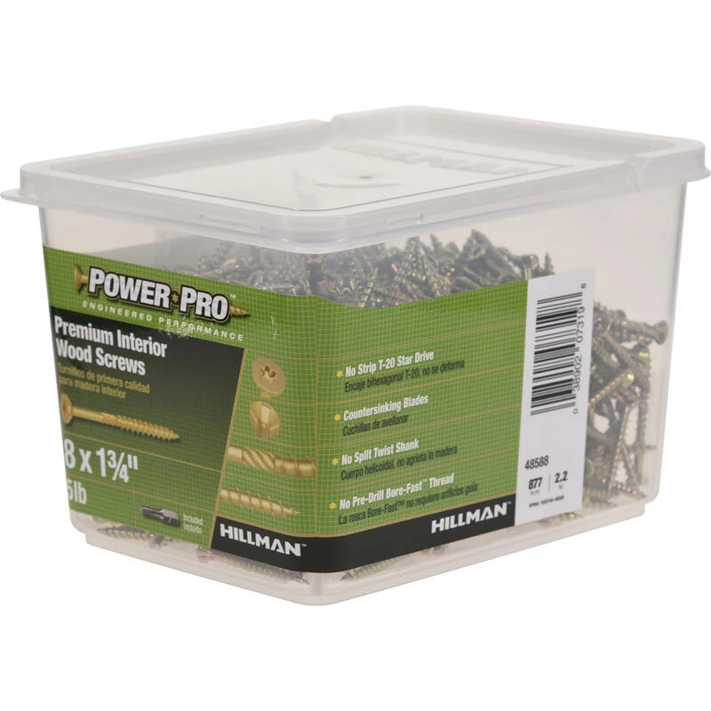 Hillman Power Pro No. 8 X 1-3/4 in. L Star Wood Screws 5 lb 5 Hillman Power Pro No. 8 X 1-3/4 in. L Star Wood Screws 5 lb - Image 5
