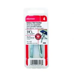 Hillman 1/8 in. D X 12 in. L Metal Round Head Hollow Wall Anchors 2 pk