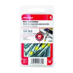 Hillman 1/8 in. D X 1/8 LS Multi-Grip Range in. L Metal Pan Head Drive Wall Anchors 20 pk