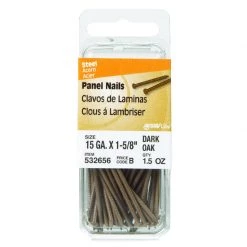 Hillman 1-5/8 in. Panel Dark Oak Steel Nail Large Head