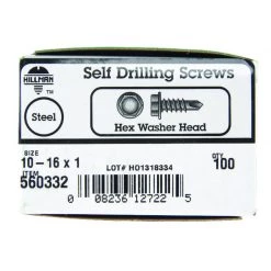 Hillman No. 10 X 1 in. L Hex Washer Head Sheet Metal Screws 100 pk