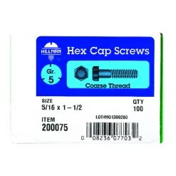 Hillman 5/16 in. D X 1-1/2 in. L Heat Treated Zinc Steel Hex Head Cap Screw 100 pk -Cheap HILLMAN Store a5c3afb9 1da3 4d2c 87ef 6fe3eb9e693d