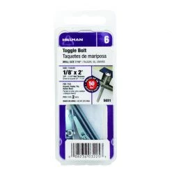 Hillman 1/8 in. D X 2 in. L Round Steel Toggle Bolt 2 pk
