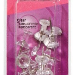 Hillman Clear Push Pins 16 pk