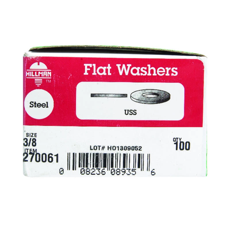 Hillman Zinc-Plated Steel 3/8 in. USS Flat Washer 100 pk 2 Hillman Zinc-Plated Steel 3/8 in. USS Flat Washer 100 pk - Image 2